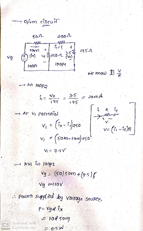 ~ Given cincuir Son 2001. 11-2 1 som vg 11n) vuorot Toops y loop? We know I on 100Pa 1 - - 36 - Rom A R16 vi Potential vi = (