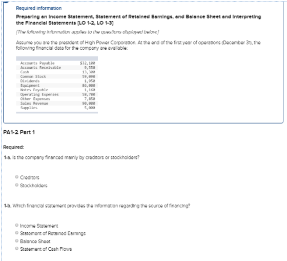 Required information Preparing an Income Statement, Statement of Retained Earnings, and Balance Sheet and Interpreting the Fi