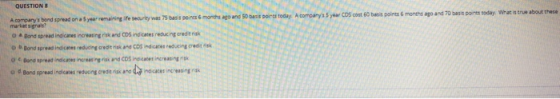 cary 15 years out 60 basis points 6 months ago and 70 basis points today, What is true about these QUESTION Acompany bordprea