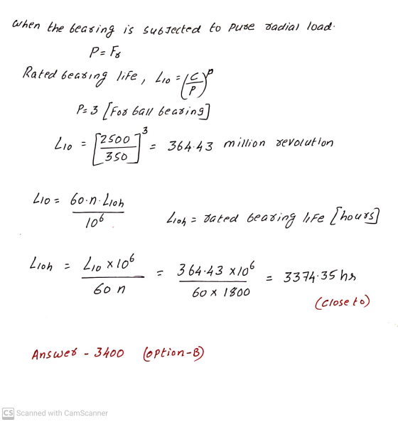 When the bearing is subjected to puse sadial load. P=Fo Rated beading life, 100 - 2009 P= 3 [Fog ball beading] 3 Lio [2500 st