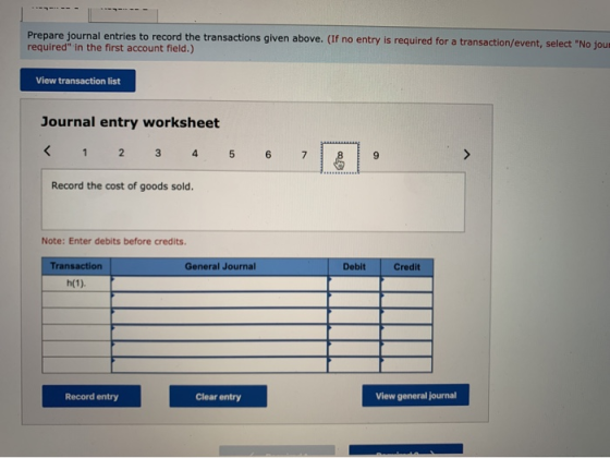 Prepare journal entries to record the transactions given above. (If no entry is required for a transaction/event, select No