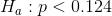 H_a:p<0.124