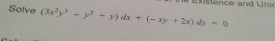 the Eistence and Uni -xy+ 2x)