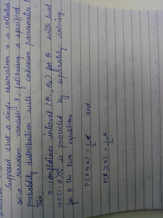 on a Then supposed that a single observation x is collected random Veniceber o X, following a specified probability distribut