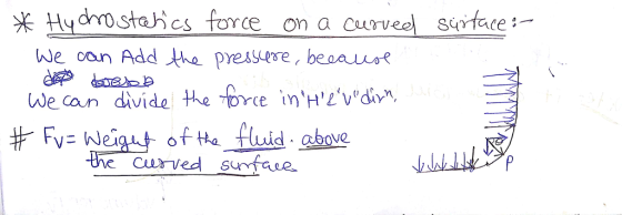 x Hy dno stehes force on a cerveel tace CS We can Addte pressee,beaauoe We can divide the orce ndi
