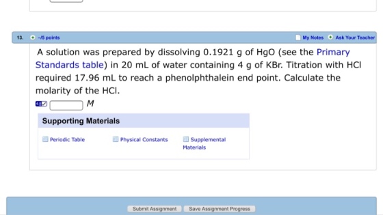 A solution was prepared by dissolving 0.1921 g of