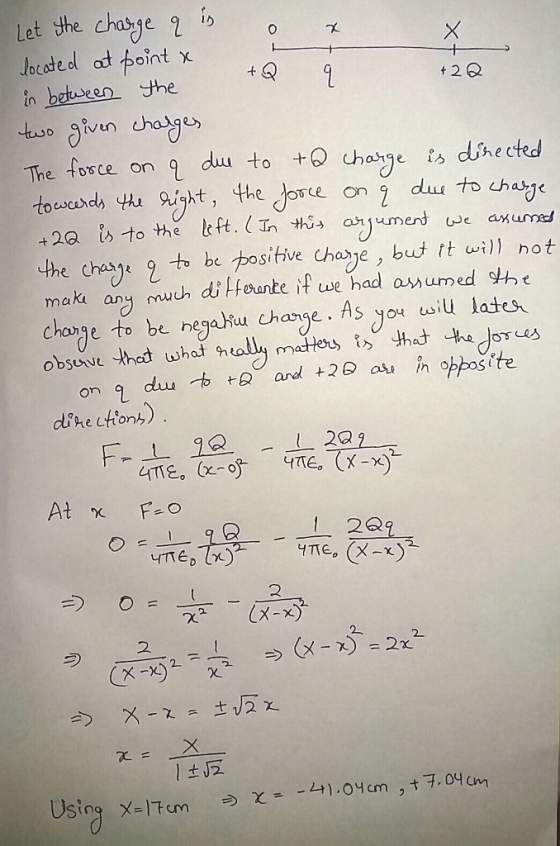 Let the cha,ge g is in betueen he The fosce on 인 duu to +p change Is daected -he cres), 9-to beやositive cha )e , but it all hot mak any much di foante i we had amumed he chme to be hegaku change. AsNou will latex chaoye . As you usilu lates 29 一 で(スーヅ lt反