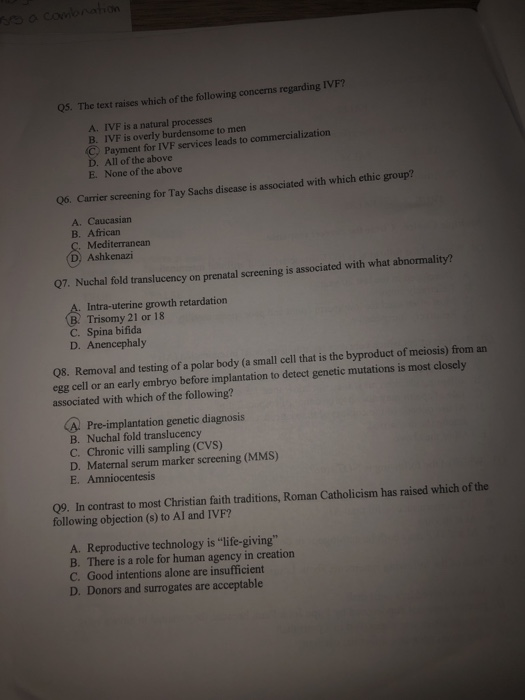 Bo a combnation Q5. The text raises which of the following concerns regarding IVF? A. IVF is a natural processes B. IVF is ov