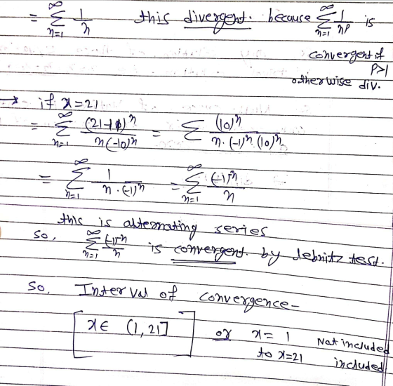 this divergent because it is - convergent it other P>I ता. - if X=27 (217°) 3 los رود n. 1-1/h (10) En on the this so, is alt