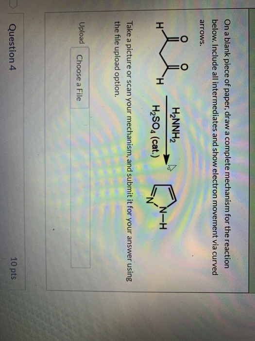 On a blank piece of paper, draw a complete mechanism for the reaction below. Include all intermediates and show electron move