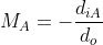 M_{A}=-\frac{d_{iA}}{d_{o}}