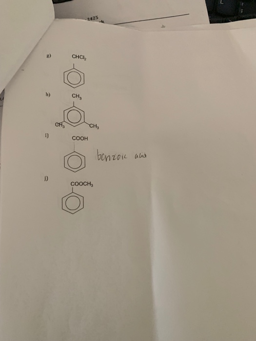 CHCI CH CH 1) соон benzoic acid COOCH