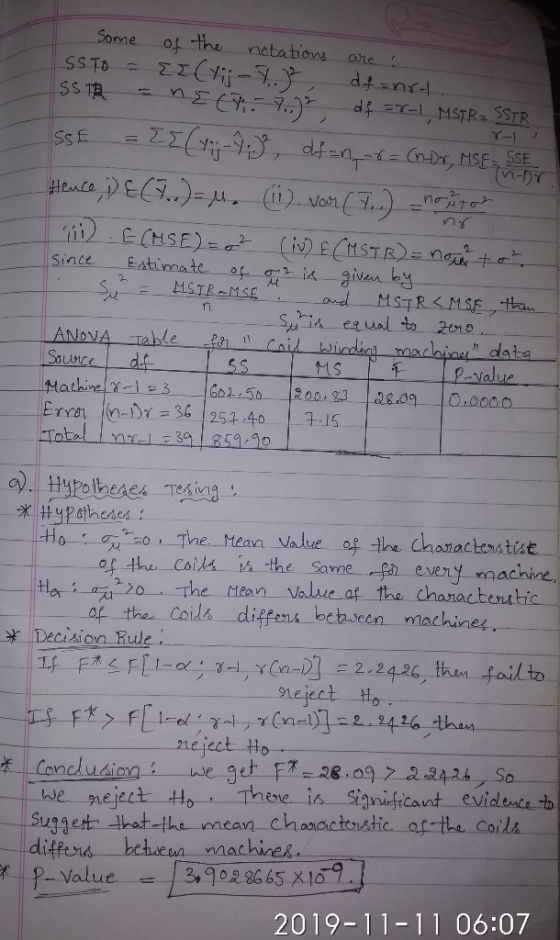 Some notations aret SSTO d.fanr df Ex-L MSTR SSTR SS TR nM Y- Sς E. EC) )_von on(.) 1iiECMSE) (i)ECHSTR- not Heuce noto Since