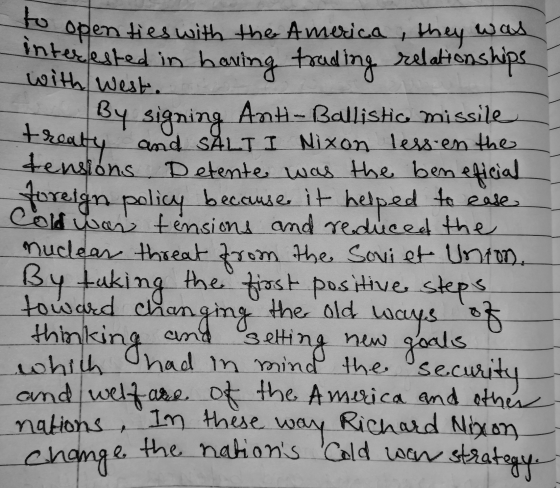 to open ties with the America, they was interested in having trading relationships with west _ By signing Anti-Ballistic miss