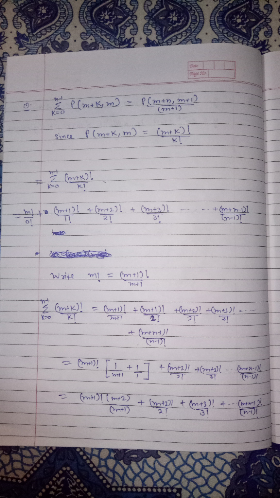 T o ( n +1) & P ( m+ K, m) = P(mth, m+1) since P (mrk, m) = (mrk)! mi to Comp 22 + (rmy 22 + Coup) --- Afghan Onti)! +(mi2]!
