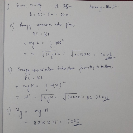  Assume The Acceleration Gravity G 10 M s2 In ALL Questions Problem 