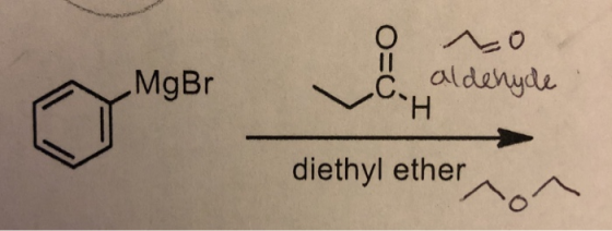 o o aldehyde MgBr H diethyl ether