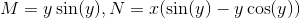 M=y\sin(y),N=x(\sin(y)-y\cos(y))