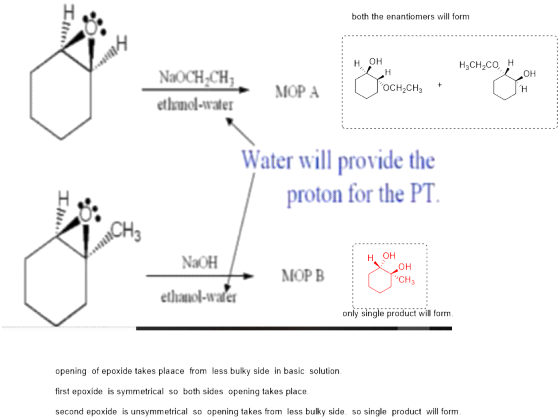 both the enantiomers will form н он он NaOCH-CH etlzmol-water MOP A OCH2CH3+ Water will provide the proton for the PT CH3 H O