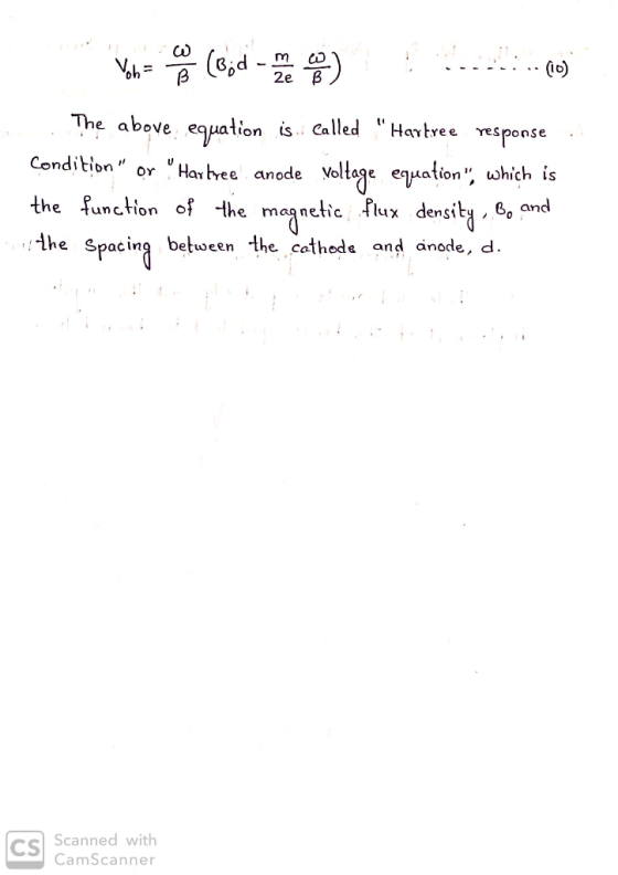 You ( ...) ...The above equation is called Hartree response. Condition or Hartree anode voltage equation, which is the fu
