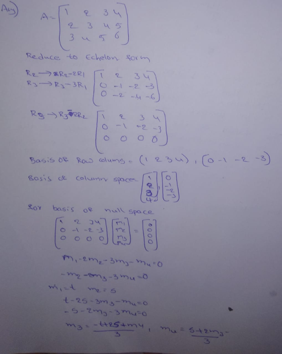 13 2.3 us. Reduce to Echelon form 0-1-2-3 0 ろ 3