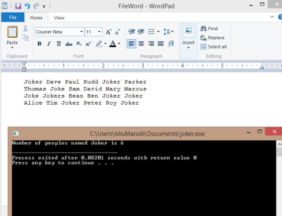 FileWord - WordPad - o x File Home View Courier New E - 11 - AA abe X, x 2 A - 3 Paste B I U Insert à Find ac Replace D Selec
