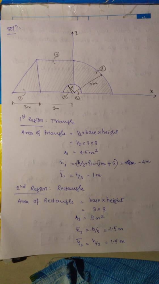 it Region: Triangle Area of triangle a zx base x height 12 x 3x3 A = 4.5 m² 5-(/3+ 3) --(m + 3) - Lion-4 I 2 4 3 = lm and Reg