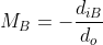 M_{B}=-\frac{d_{iB}}{d_{o}}