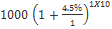 1X10 4.5% 1000 1