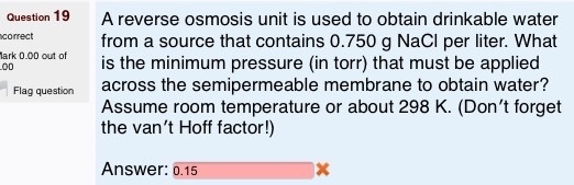 A reverse osmosis unit is used to obtain drinkable