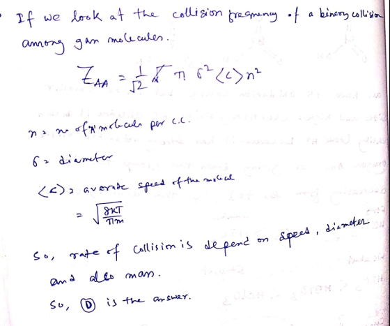 - If we look at the collision fregnancy of a binery collision among gan molecules. ZAA = 2 EA 7 6²(c) 27 مره معه .. از زدن دا