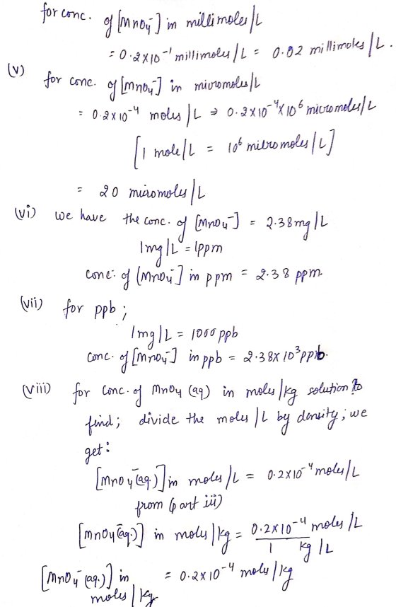 nc. ( for conc. of (mnou] in millimeler / 30:2X10- milli moly.L= 0.02 milli moles L. for conc. of Im now] in micromoles / =