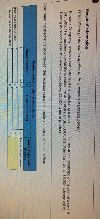 Required information (The following information applies to the questions displayed below] Ramirez Company installs a computer