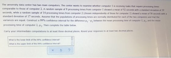 The university data center has two main computers. The center wants to examine whether computer 1 is receiving tasks that req