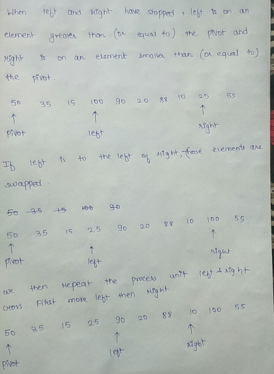 then tebt and stght have Sto ppedlebt s n an element greae than (or eual to) the piVat and sight onan elament imae than (ou e