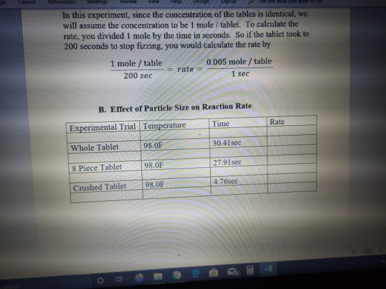 View H elp Design Layout Ten me what you want to In this experiment, since the concentration of the tables is identical, we w