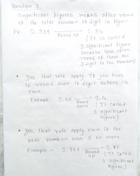 Question 3 Bingni bicant figures means atter pound of the total number of digit in bigure 2.335 2.34 Round up (It is called 3