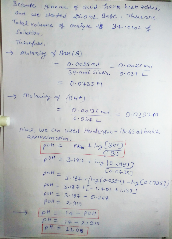 Because g.oome of and have been added, and we started 25.0m2 Base, There are Total volume of concelente es 34.ome of Solution