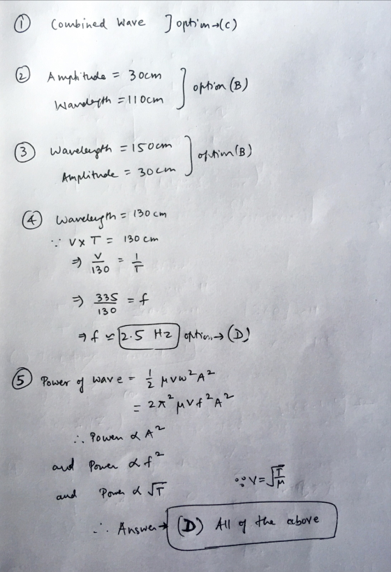© Combined wave J optima(c) Amplitude = 30cm Wanderth = 110cm Jorri option (B) w Wavelength = 150cm Amplitude = 30cm ] oftim