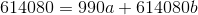 \bg_white 614080 = 990a + 614080b