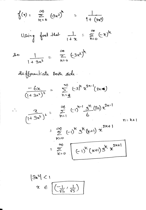 $(2) = 2 no (3x2] t+ (322) Using fact that t 5 ha Eagh so Z neo & €3x22h 1 + 3x2 Differentiate Both side. (-33 h 22 1-1 (2nd)