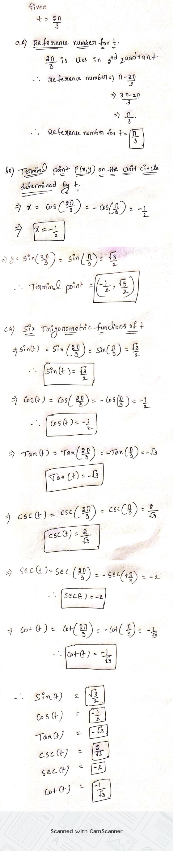 Given t=an a#) Reference number fort. 20 is lies in and quadrant si se ference number =) -2, # 30-27 > 1/3 .: Reference numbe
