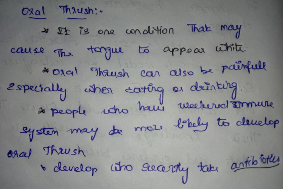 Oral Thrush. & It is one condition That may cause the tongue to appear white. oral Thrush can also be painfull Especially whe