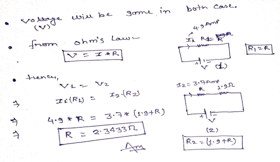 e wiu be (V) both Case. Vo 4- 9-Amp frem hms Lawn ww R R ienas, V2 12 3.Amp IR2 3-7 (1.9+R) E 2.34332 R R249+R)