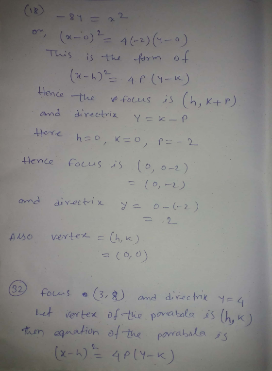 (2 46)) 2 Le Hence Hence focus S ( 0ノ0-2) and diveti2 2 As verte(, amd th e n eq