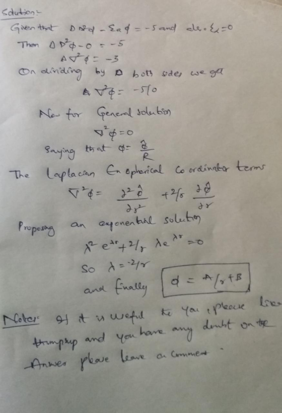 R solution Given that ord - kad =-5 and also ke=0 Then DD²6-0 - - 5 A &= -3 On dividing by a both sides we get A = -50 Now fo