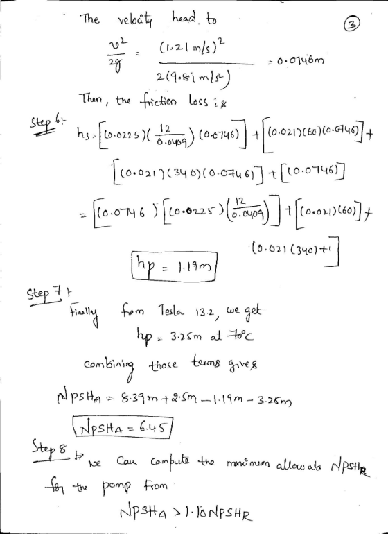 The velothaadt 2(.ims) Thant ichsn loss is 6i- | (0,0225 lto ew ) Lt。-ou r )(An)] 1 [e.eu)(m]メ 0.02) (340)+ Combiniqthose te