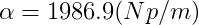 \alpha =1986.9(Np/m)