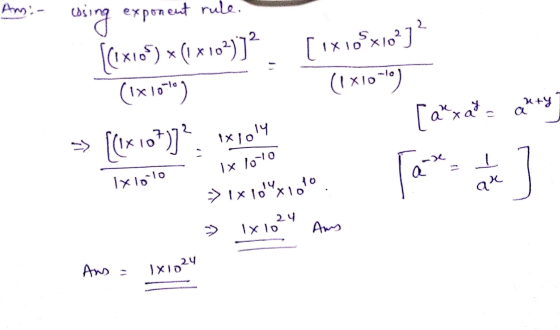 essing [C1x105) х X exponent rule. (1 x102)] (Ix 10) [(IX107)] [ixio Sxlo?j? (1x10 10-10) uty [axata 1x1014 ㅗ 1x 10-10 Tax l