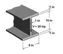 1 in 1 in 10 in v- 25 kip 1 in 8 in